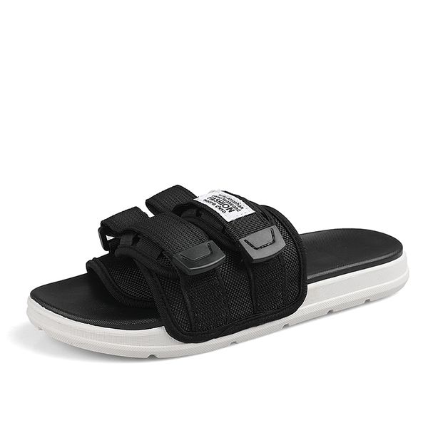

2020 new summer men slippers fashion hook&loop canvas casual lovers shoes slip-on beach slippers summer men shoes flip flops