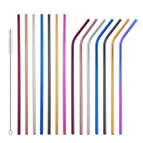 

215mm 6mm colorful 304 tainle teel traw reu able drinking traw metal traw la er logo lx0212