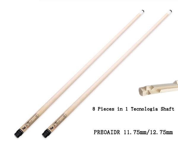 

preoaidr 8k billiard shaft 11.5mm 12.75mm tip 8 pieces in 1 tecnologia shaft professional billar pool cue technology maple china