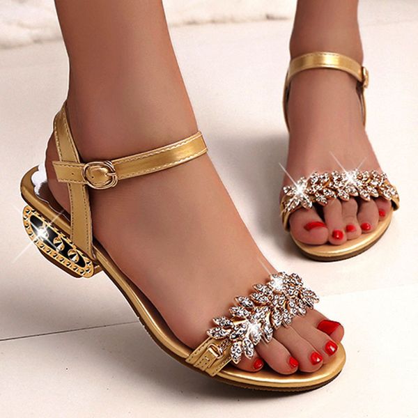 

european and american new women's sandals open toe leather sandals elegant crystal women's summer shoes c162, Black