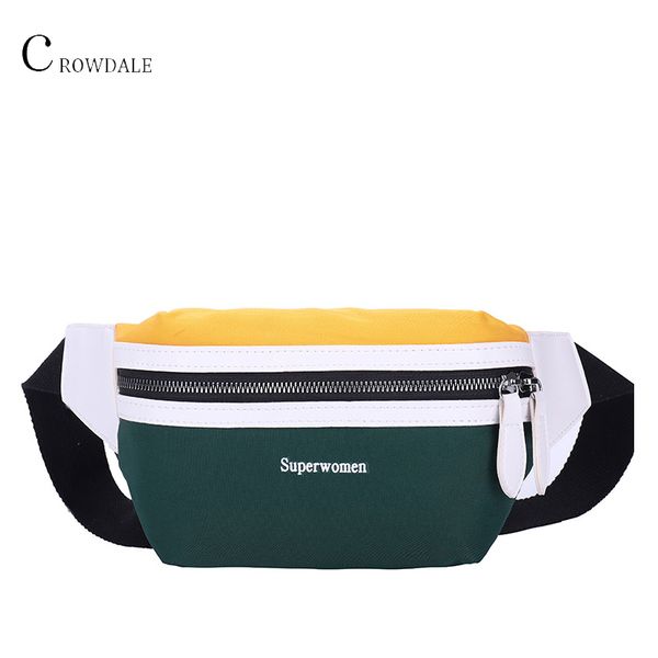

crowdale waist bag women new canvas leisure fanny pack for girls letter bum bag packs fashion chest crossbody belt female