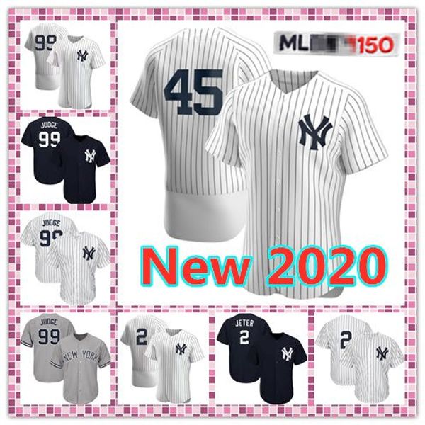 

new 2020 yorkÂ 45 gerrit cole 99 aaron judge jersey derek 2 jeter 150th flex base baseball jerseys cool base, Blue;black
