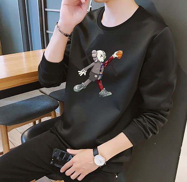 

kaws тренд бренд мужская женская дизайнер толстовка ка большой размер высокое качество толстый свитер кас с длинным рукавом теплая зима толс, Black