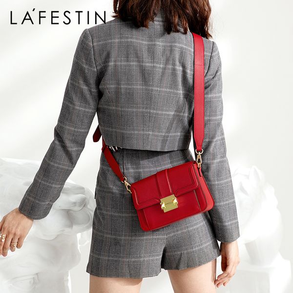 

lafestin new fashion wide shoulder strap shoulder bags small square bag temperament commuter organ messenger bag female