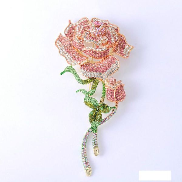 

2019 winter new rose high-end brooch winter wear accessories european and american classic fashion jewelry, Gray