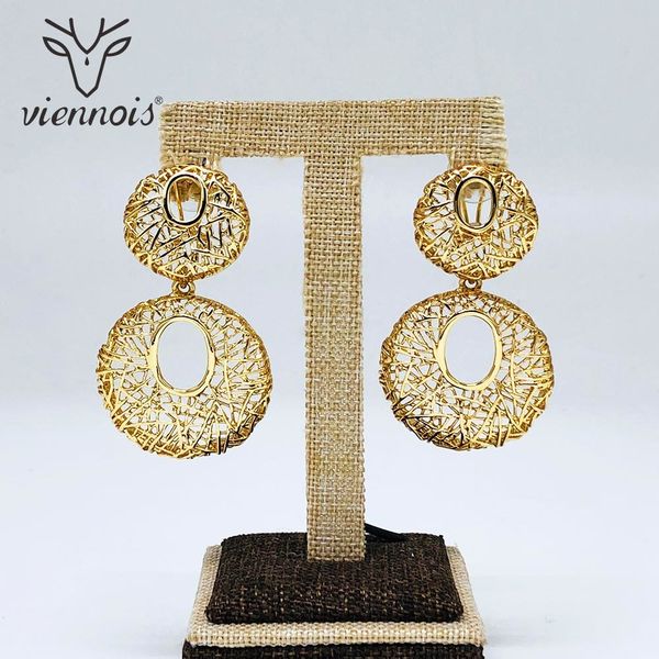 

viennois drop earrings hollow desgin geometry earrings female wedding party jewelry, Silver