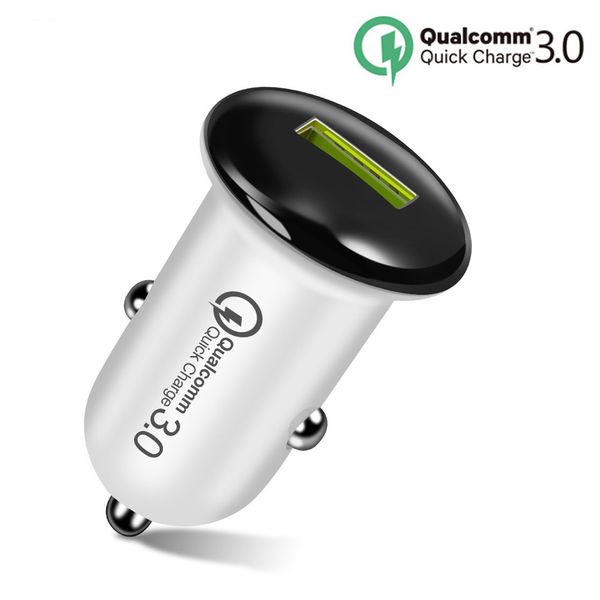 Mini 18W Carregador Rápido USB Car Charger Adapter Quick Charge 3.0 Car-Carregador Auto carregamento Para Xiaomi Um mais T5 Mobile Phones