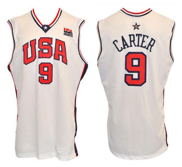 

2000 olympic team usa vince carter #9 retro basketball jersey mens stitched custom any number name jerseys, Black