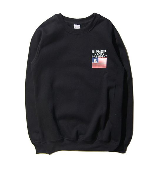 

Men Autumn Ripndip Sweatshirts Fashion Designer Thick Loose Clothing Hip Pop Cat In Pocket Pullover Casual Apparel
