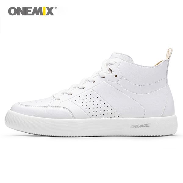 

onemix 2019 men skateboarding shoes lightweight white sports shoes soft leather casual fashion wild flat oxford, Black