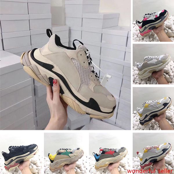 

2020 fashion luxury designer triple s paris 17fw sneakers men women trainers sports casual dad shoes triple-s beige black vintage chaussures
