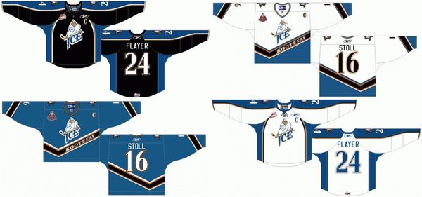 

мужская таможня kootenay ice 2010 альтернативная хоккейная майка вышивка сшитая настроить любое имя любое число размер s-4xl, Black;red