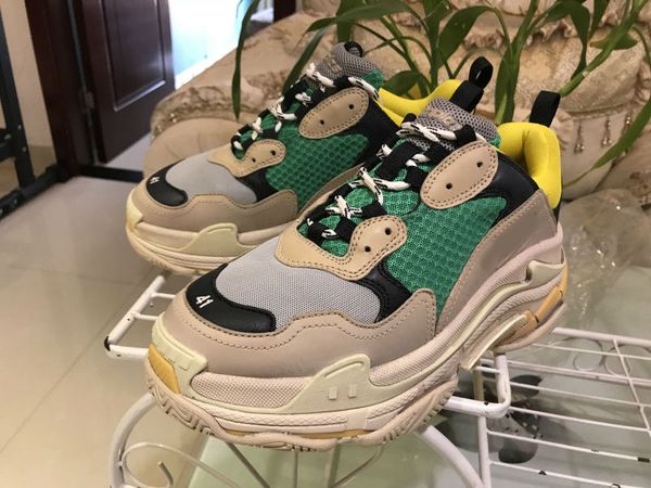 

2019 fashion designers sports casual shoe triple s designer low old dad sneaker combination soles boots mens womens runner shoes, Black