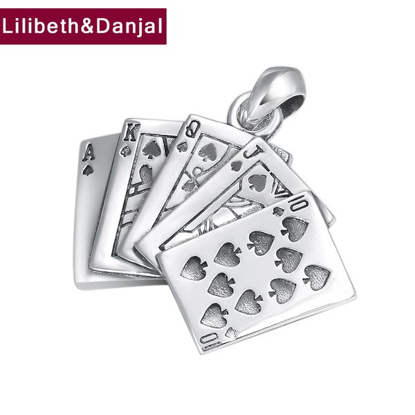 

2020 custom pendant 100% 925 sterling silver fine jewelry men women creative playing cards necklace pendant sieraden maken p132