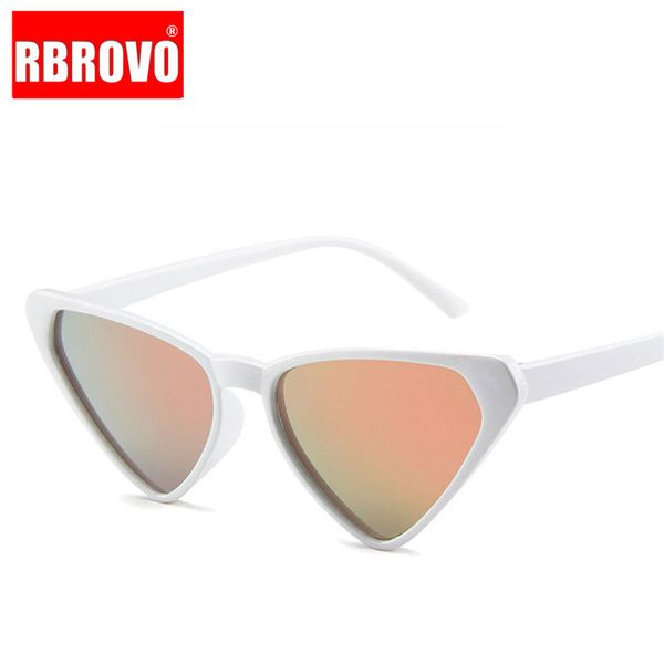 

rbrovo 2020 cat eye triangle sunglasses women brand designer candy color vintage sun glasses outdoor uv400 oculos de sol, White;black