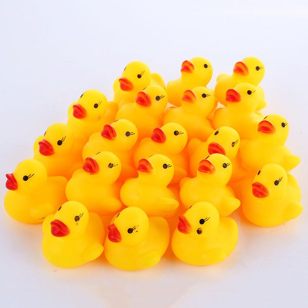 

100pcs/lot squeaky rubber duck duckie bath toys baby shower water toys for baby children birthday favors gift y200323