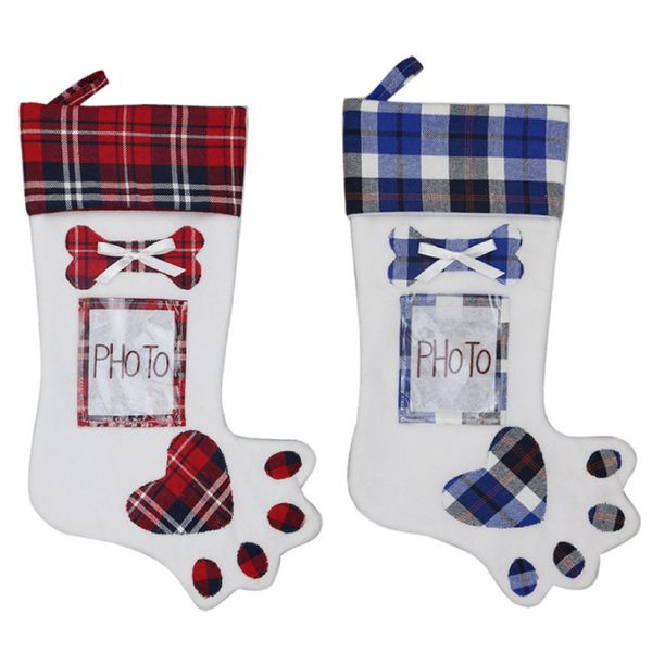 

pet dog claw shape christmas stockings gift bags xmas tree hanging pendant toy candy sacks