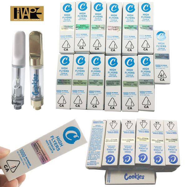 

Печенье картриджи печенье высокие флаеры премиум Vape тележки масляный картридж 0.8 м 1.0 мл керамическая катушка 510 нить толстые масляные форсунки вкусовая коробка