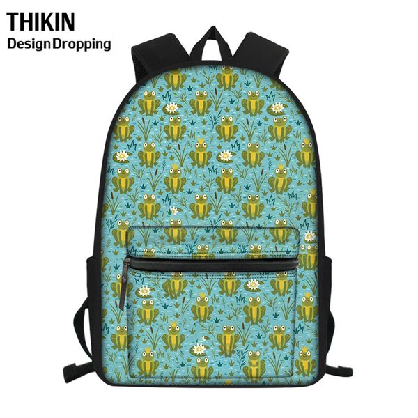 

thikin kids backpacks for boys girls cute frog pattern school bags travel back pack lapbook bag teenager bolsa feminina