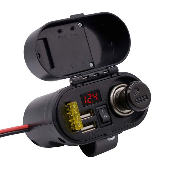 

2 / 24v socket kit car motorcycle supplies waterproof cigarette lighter charger outlet adapter dual usb charger car electronic