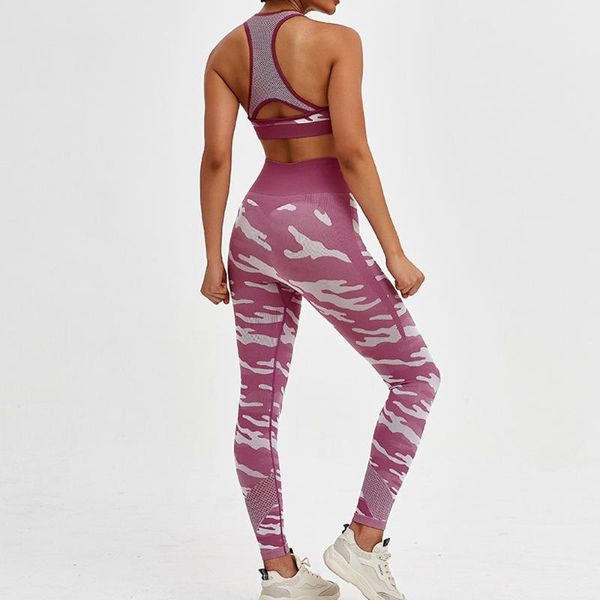 

йога наряды для женщин 2 шт. комплект камуфляж тренировки йога брюки бесшовные компрессионные леггинсы conjuntos deportivos de mujer