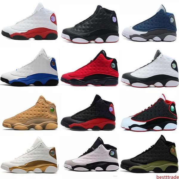 

with 13 13s mens basketball shoes gs hyper royal italy blue bordeaux flints chicago bred dmp wheat olive ivory black cat men sports snea