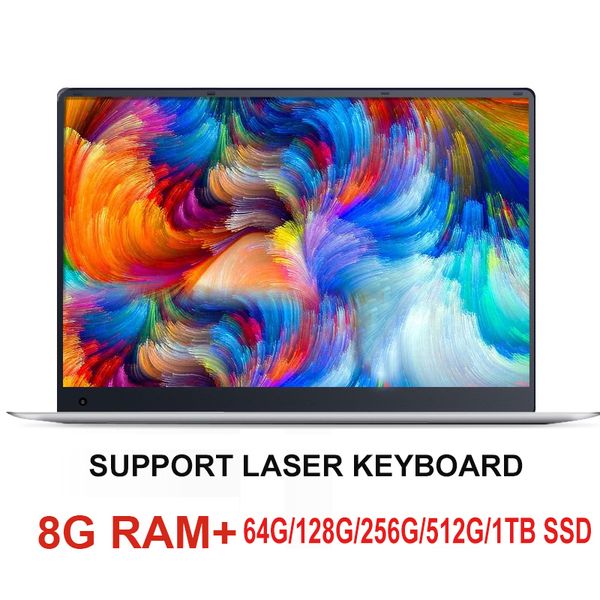 

15.6 inch gaming lapwith 8g ram 1tb 512g 256g 128g 64g ssd rom ultrabook intel quad core windows 10 notebook computer
