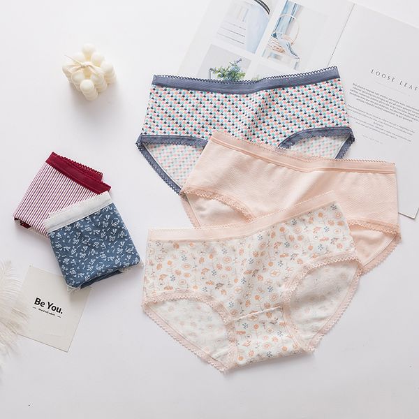 

2020 new 5pcs teenage lace underpants young girl briefs comfortable cotton panties kids underwear, Camo