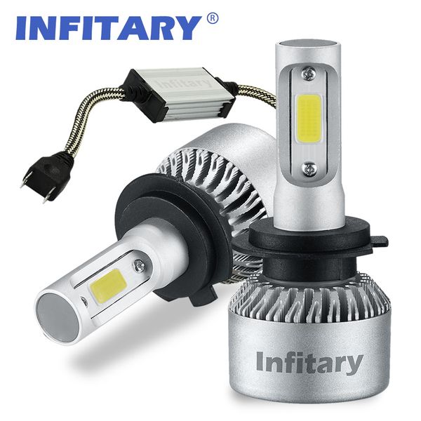 

infitary 2 pcs led car headlight 80w 10000lm 6000k h7 led h4 h1 h11 h3 h13 h27 880 9006 9007 auto headlamp fog light bulb12v 24v