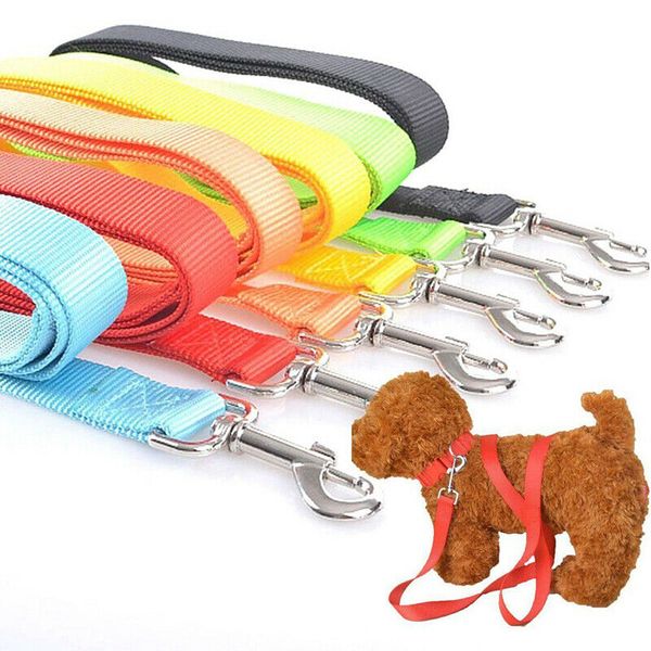 

strong nylon dog pet lead leash with clip for collar harness various color 120cm