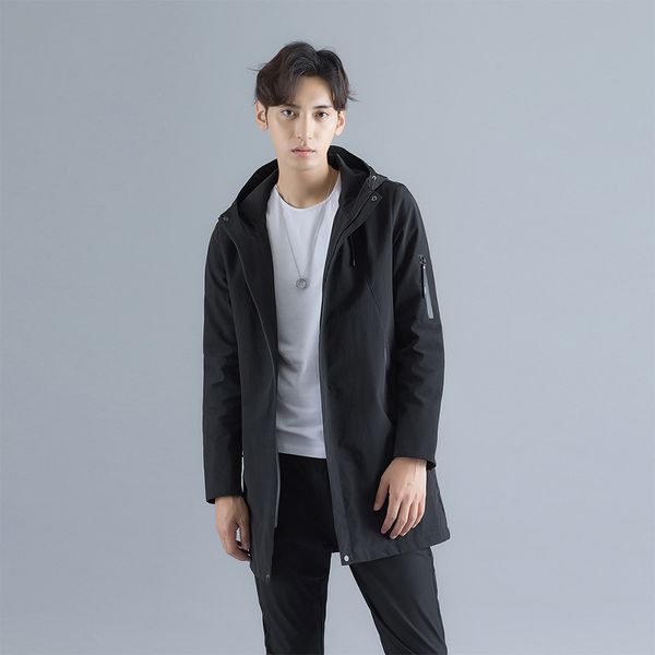 

new 2019 spring summer thin men's jacket casual men's lover jacket hooded windbreaker zipper parka coat, Tan;black