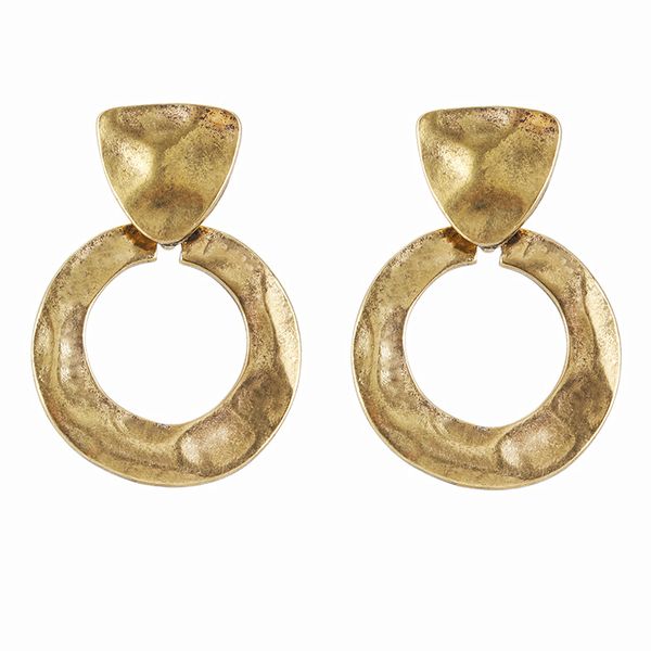 

E0359 Punk Style Gold Silver Color Big Round Circle Drop Earring For Women Popular Large Loop Earring Ear Jewelry Gift Wholesale