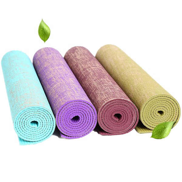 

linen yoga mat eco-friendly rubber non slip 183*61cm*5mm bodybuilding fitness pilates exercise mat yoga mats 4 color pad