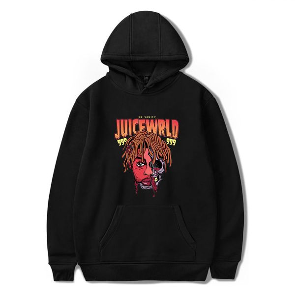 

designer 2020 new arrival men's hoodies fashion juice wrld women's sweatshirts pullover couple hooded clothing eu size xxs-4xl, Black