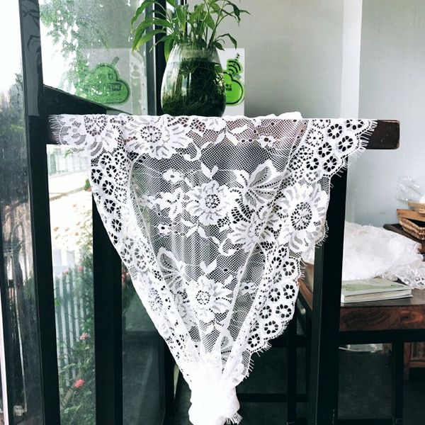 

75*300cm wedding tablecloth coffee table cover for room l romantic marriage decoration white lace tablecloth for home