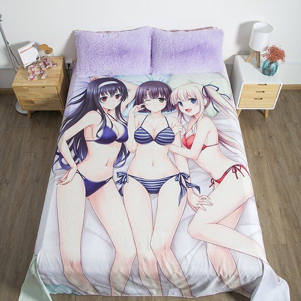 2021 Sexy Anime Bed Sheet Anime Bed Cover Bedding Japan Sexy Girl Print