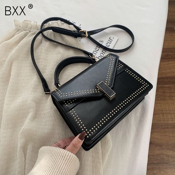 

bxx] rivets pu leather crossbody bags for women 2020 fashion shoulder messenger bag female travel handbags and purses hk232