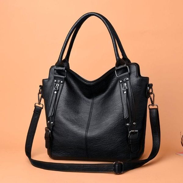 

women's large capacity bucket bag shoulder bag wild soft leather messenger handbag wallet bags for women 2020