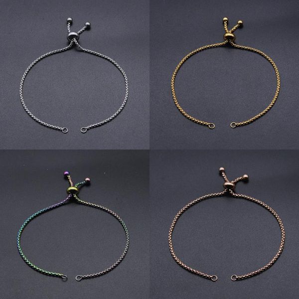 

100% stainless steel diy round box chain for women bracelet fashion jewelry diy chain wholesale accept oem order dropshipping, Black