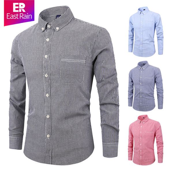 

мужская дизайнерская сезонная хлопчатобумажная рубашка с длинным рукавом в полоску против морщин, White;black