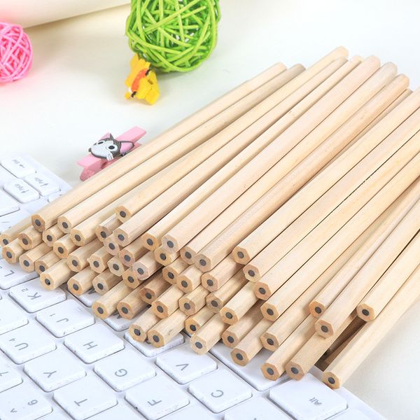 

100pcs/ lot eco-friendly natural wood pencil hb black hexagonal non-toxic standard pencil cute stationery office school supplies