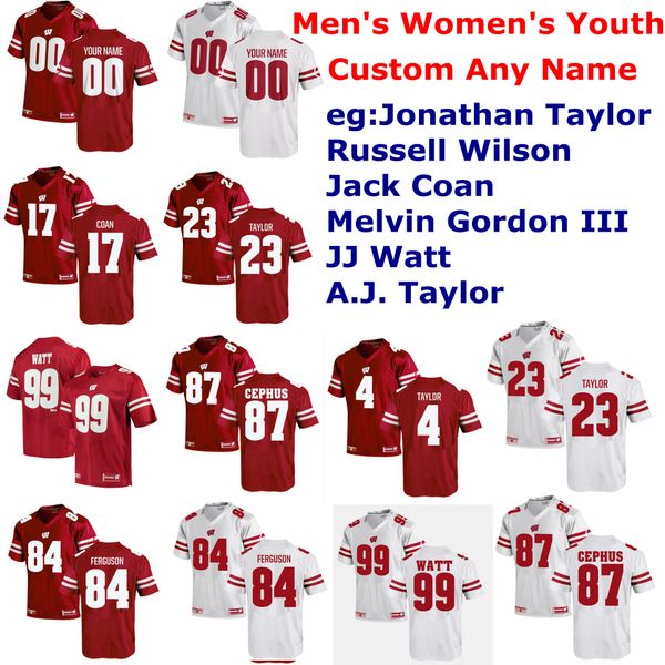 

ncaa wisconsin badgers jerseys mens jonathan taylor jersey quintez cephus a.j. taylor jake ferguson college football jerseys custom stitched, Black