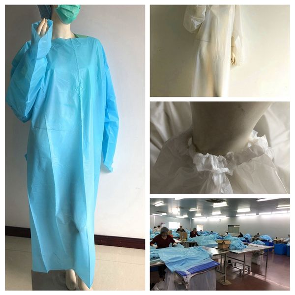 

cpe защитная одежда одноразовые изолирующие халаты комбинезоны костюмы эластичные манжеты антипылевая наружная защитная одежда ljja3958