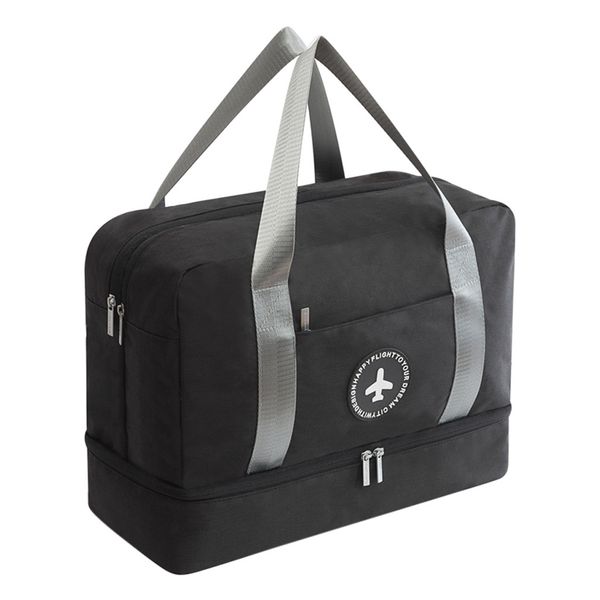 

large-capacity fashion travel bag men's and women's duffel bag solid color travel wet and dry separation carry luggage #g2
