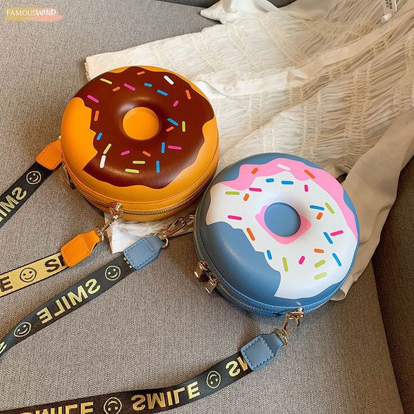 

cute cartoon 2020 new arrival funny shoulder bag three dimensional donuts style messenger bag soft small harajuku
