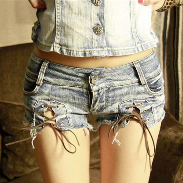 

women's shorts women fashion short jeans low waist split drawstring beach vacation denim ladies, White;black