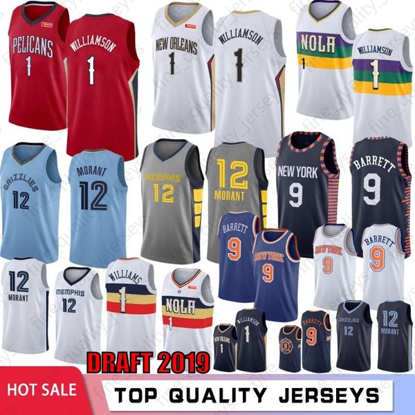 

1 zion william on men 039 jer ey ncaa new orlean 2019 pelican 12 ja morant 9 rj barrett 6 lebron jame 2019 draft knick ba ketball