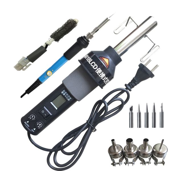

eu plug,gj-8018lcd 220v 450w degree adjustable electronic heat air desoldering soldering station+electric soldering iron