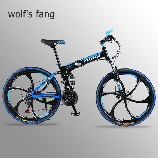 

wolf's fang bicycle folding mountain bike 26 inch new 21 speed road bikes fat snow bike alloy wheels bicycles mechanical dua dis
