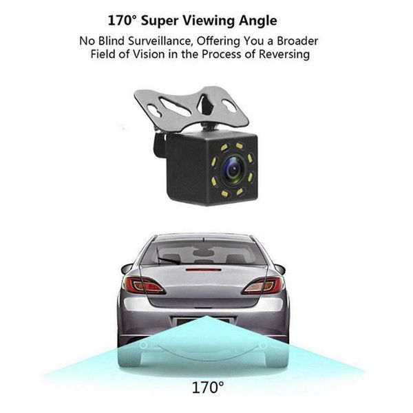 

8 lights hd car rear view camera reversing camera waterproof car wide angle hd backup parking